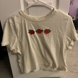 White rose crop top